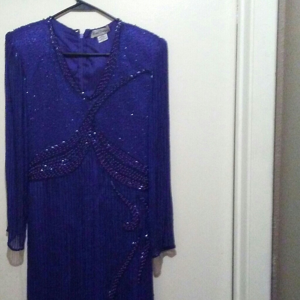 Purple and pink sequin dress